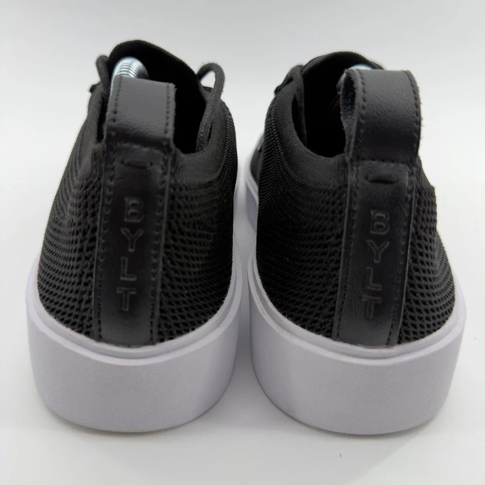 BYLT Lido Knit Mens Sneakers Black White Low Top Casual Shoes Size 9